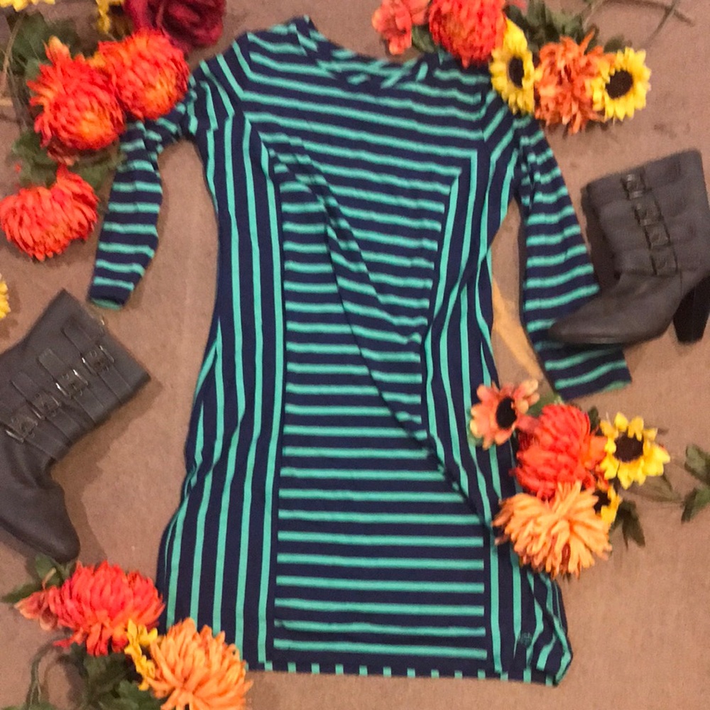 S Southern Tide green and navy striped dress. BRAND NEW AND UNWORN NWOT